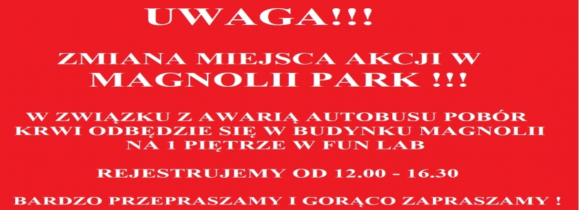 Zmiana miejsca akcji Magnolia Park